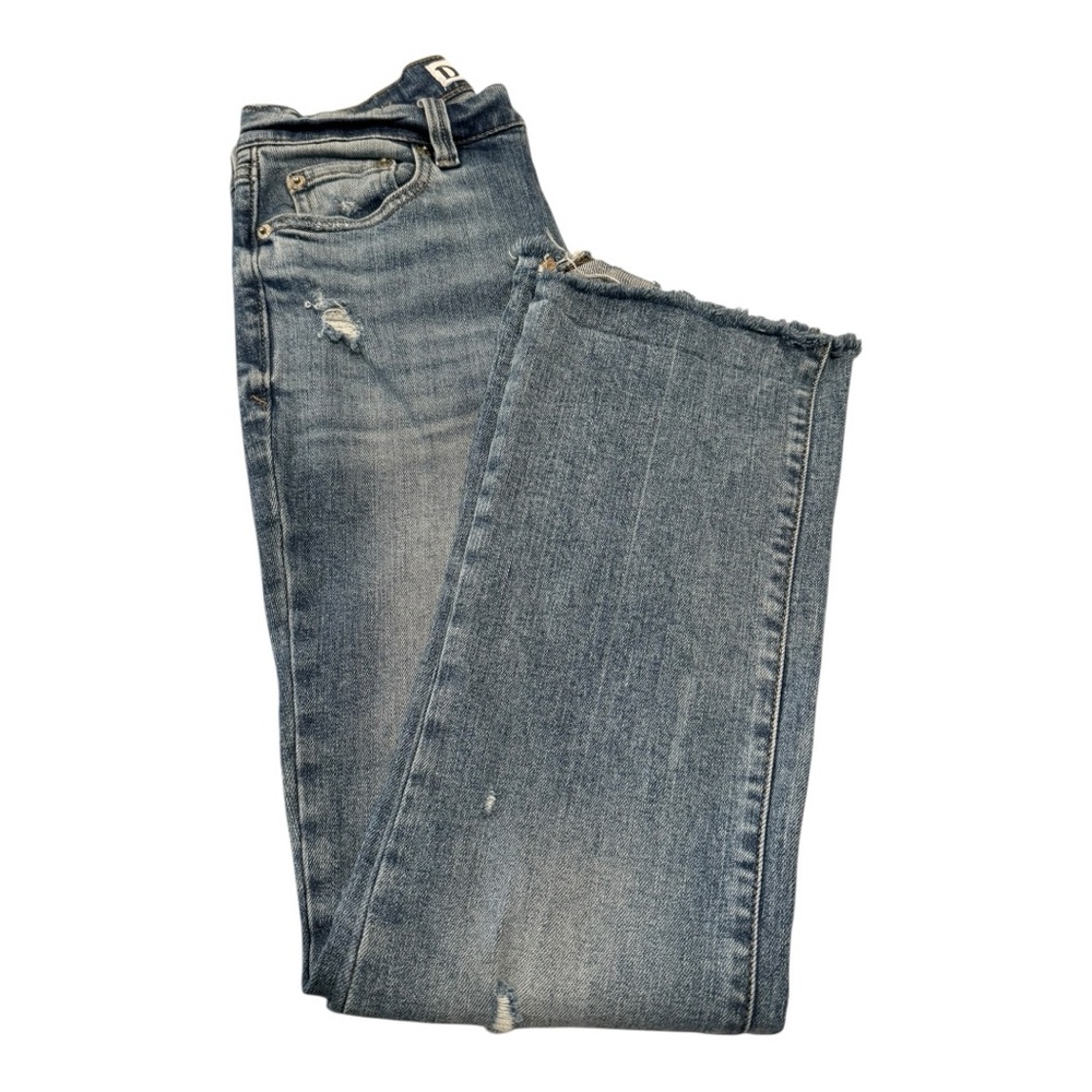 DAZE Denim Just Right Rise Distressed Flare Jeans Women’s Size 24 Light Wash